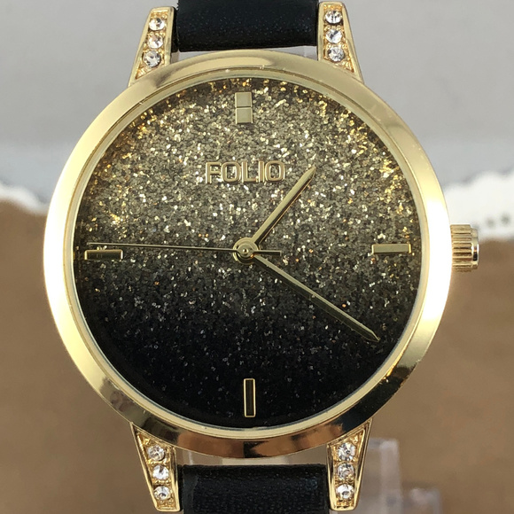 Folio Accessories - Glittery Folio Gold Dust and Diamonds Watch